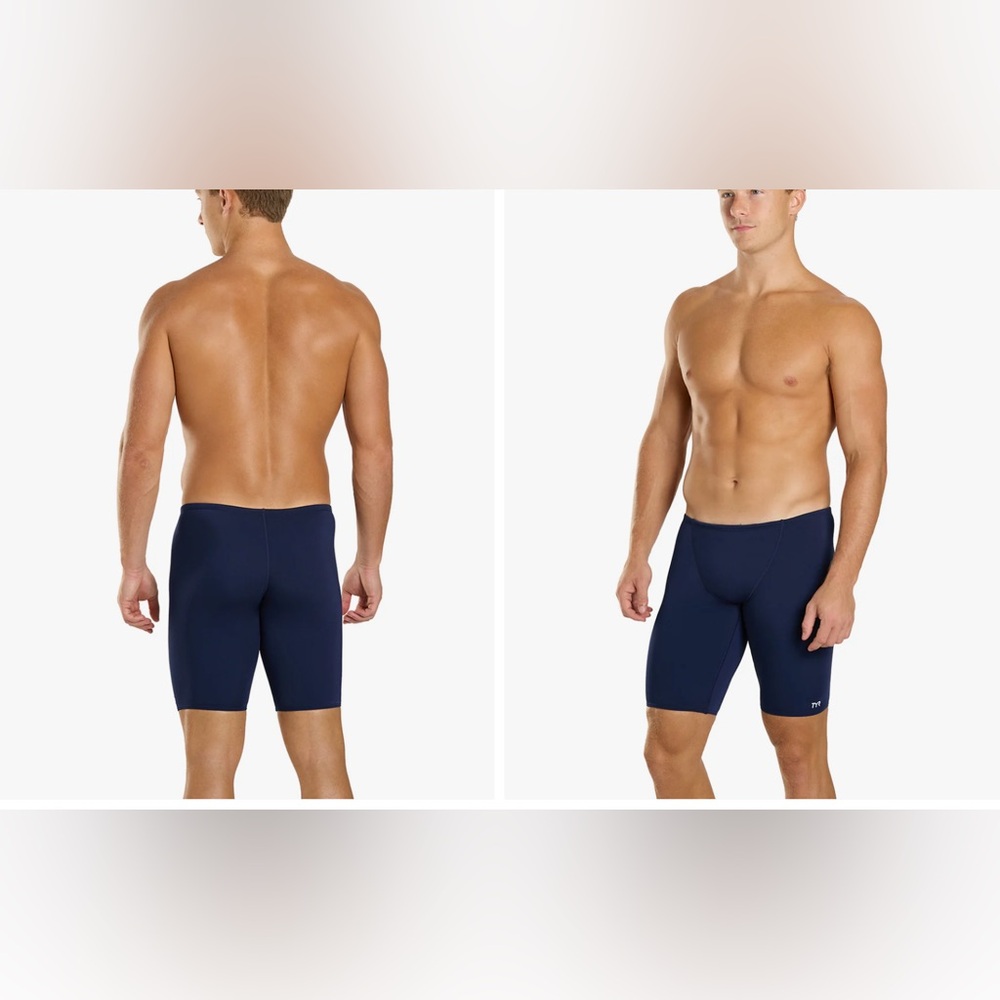 NEW. Men’s TYR competitive swim jammer. Size 28. Navy color
